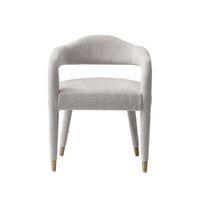 Aspen Mid-Century Modern Upholstered Tweed Armchair in Silver Lining