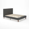 Judy Upholstered Platform Bed with Headboard in Dark Grey - King Size | Judy lit plateforme rembourré avec tête de lit gris foncé - Très grand
