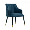 Eda Modern Wood Armchair in Midnight Blue Dining Chair | Fauteuil moderne Eda en bois avec accoudoirs, bleu minuit