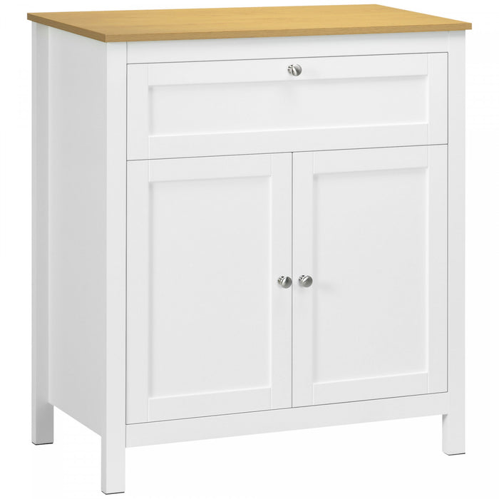 HOMCOM Storage Cabinet Sideboard Buffet Cabinet with Double Doors White