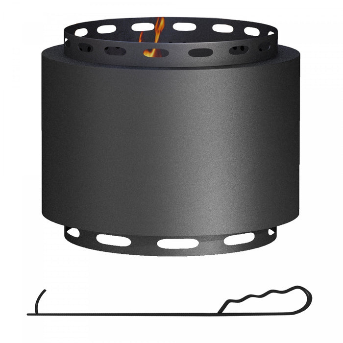 Outsunny Smokeless Fire Pit, 19\" Portable Wood Burning Firepit, Black