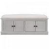 Daniel Solid Wood Storage Bench With 4-door Shoe Cabinet With Adjustable Shelves - Grey Wash | Daniel Banc De Rangement En Bois Massif Avec Armoire A Chaussures A 4 Portes Et Etageres Reglables, Finition Gris Vieilli