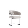 Augusta Modern Metal Vegan Leather Dining Chair in Light Gray | Chaise de salle a manger Augusta moderne en metal et cuir vegetalien, gris clair