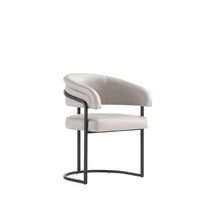 Augusta Modern Metal Vegan Leather Dining Chair in Light Gray 