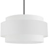 Dainolite Priya 4 Light Pendant 30" Dia Matte Black White Shade Lamp|Luminaire suspendu Priya de Dainolite de 30 po de diamètre avec abat-jour blanc, fini noir mat et 4 ampoules