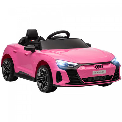 Aosom Audi Rs E-tron Gt Licensed Ride On Car, 12v Battery Powered Electric Car With Remote Control, Suspension Wheels, Soft Start, Horn, Music, Headlights, Pink