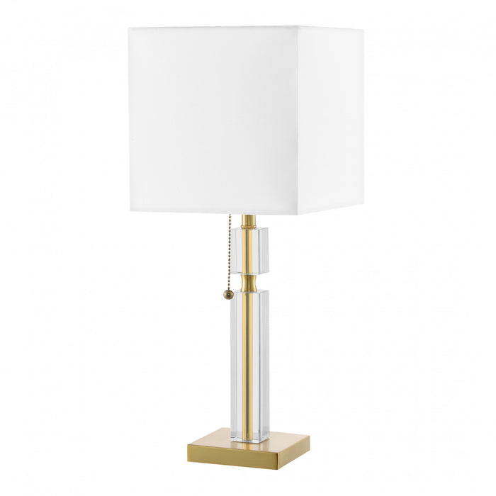 Dainolite Fernanda 1 Light Table Lamp Aged Brass White Shade