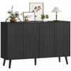 HOMCOM Sideboard, Fluted Buffet Cabinet with Adjustable Shelves, Black