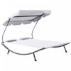 Utsunny Double Patio Lounger With Adjustable Canopy Cream White