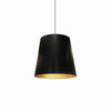Dainolite Oversized Drum 1 Light Pendant Medium Black/Gold Shade Lamp|Luminaire suspendu moyen de Dainolite avec très grand abat-jour cylindrique noir et doré, et 1 ampoule