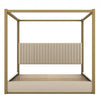 Sophia Upholstery Canopy Platform Bed with Foam Headboard and Velvet,King Size,Beige King Bed | Lit plateforme Sophia a baldaquin avec tete de lit en mousse et velours, taille king, beige