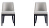 Manhattan Comfort Set of 2 Gansevoort Modern Faux Leather Dining Chairs - Light Grey|Ensemble 2 chaises de salle à manger modernes Gansevoort de Manhattan Comfort en similicuir - gris clair
