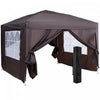 Outsunny 10'x10' Outdoor Pop Up Party Tent Gazebo Canopy With Carrying Bag (coffee)|Outsunny 10'x10' Tente De Reception Pop Up Exterieure Gazebo Canopy Avec Sac De Transport (cafe)