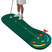Costway 9.8ft X 3ft Par 3 Holes Golf Putting Green Mat Set For Indoor & Outdoor Practice