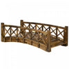 Outsunny 4ft Wooden Garden Bridge With Guardrails, Arc Footbridge, Stained|Outsunny Pont De Jardin En Bois De 4ft Passerelle En Forme D'arc