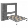 Jessie Space-Saving Multi-Functional Wall Bed with Shelves,Queen Size,Grey Queen Bed | Jessie Lit escamotable mural multifonction avec etageres, Taille Queen, Gris