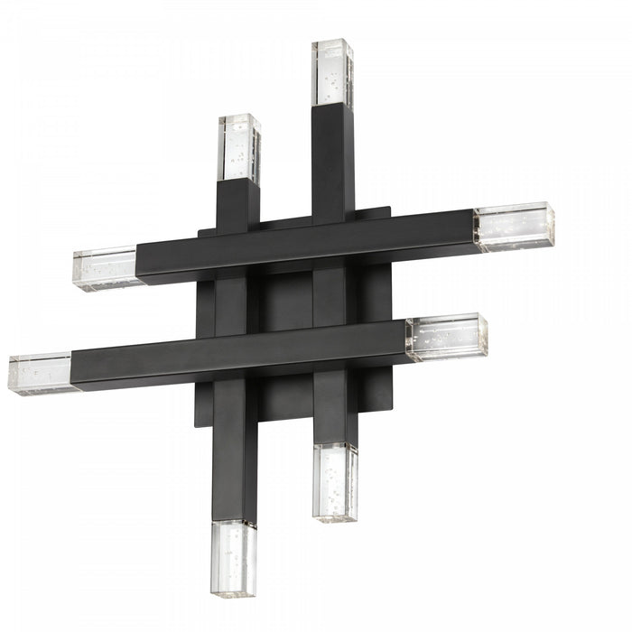 Dainolite Francesca Wall Sconce 24w Matte Black Acrylic Diffuser Lamp