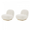 Edina Modern Boucle Lounge Chair in White - Set of 2 | Fauteuil lounge moderne Edina en boucle blanc - Lot de 2
