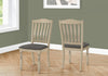 Dining Chair Set of 2 Dining Room Kitchen Side Antique Grey Fabric Wood Legs Transitional|Ensemble de 2 chaises de salle à manger de style transitionnel avec tissu gris antique et pattes en bois pour la cuisine et la salle à manger