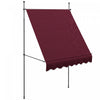 Outsunny 6.5' X 4' Retractable Awning, Freestanding & Non-screw, Wine Red|Outsunny Auvent Retractable 6.5' X 4', Autoportant Et Sans Vis, Rouge Vin