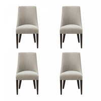 Beever Modern Chenille Wood Dining Chair in Taupe - Set of 4