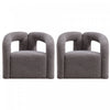 Darian Modern Boucle Lounge Chair in Gray - Set of 2 | Fauteuil lounge Darian moderne en boucle gris - Lot de 2