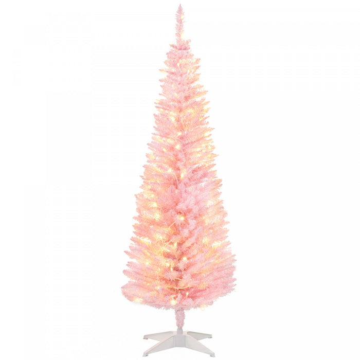 HOMCOM 5' Prelit Artificial Christmas Tree with Warm White LED Lights