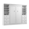 Bestar Versatile Full Murphy Bed Closet Organizers with Drawers (109 W) - White|Lit double escamotable Versatile de Bestar avec organisateurs de garde-robe et tiroirs (109 po [L]) - blanc