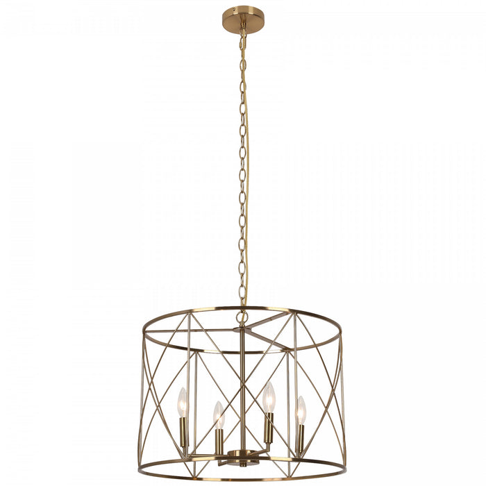 Dainolite Calah 4 Light Chandelier Incandescent Aged Brass Lamp