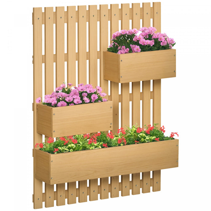 Outsunny Wall Mounted Garden Planter with Trellis for Patio Porch Balcony