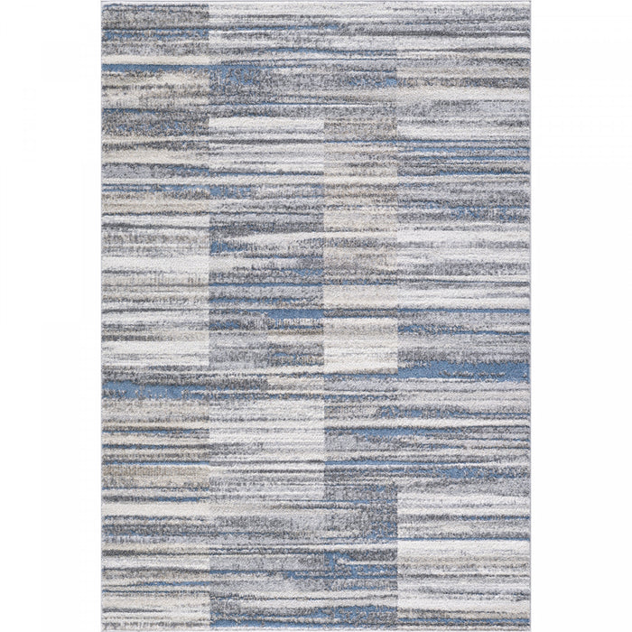 Darius Waves Cube Grey Area Rug - 6'7\" x 9'6\"