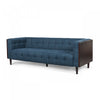 Dana 3-seater Tufted Fabric Sofa With Birch Wood Frame - Navy Blue | Canapé 3 Places Dana En Tissu Capitonné Avec Structure En Bois De Bouleau - Bleu Marine