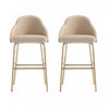 Gracie Modern Metal Upholstered Barstool in Tan and Gold - Set of 2 | Tabouret de bar moderne en metal Gracie avec revetement en tissu, couleur beige et or - Lot de 2