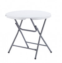 TygerClaw Versatile 32 Inch Circular Folding Utility Table Patio Occasional Table