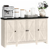 HOMCOM Sideboard Cabinet with Adjustable Shelves, Doors, White Wood Grain