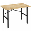 Homcom 46" Workbench Table Oak Wood Top, Heavy-duty Steel Work Table|Homcom Table D'etabli De 46 Po, Plateau En Bois De Chene, Table De Travail