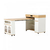 Avery Extendable Dining Table with Rolling Kitchen Island,White | Table a manger extensible Avery avec ilot de cuisine roulant, blanc