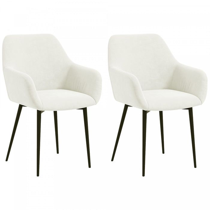 HOMCOM Dining Chairs Set of 2, Upholstered Kitchen Chairs with Backrest