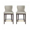 Blair Modern Wood Upholstered Counter Stool in Stone - Set of 2 Bar Stool | Tabouret de comptoir Blair moderne en bois avec revetement en tissu couleur pierre - Lot de 2