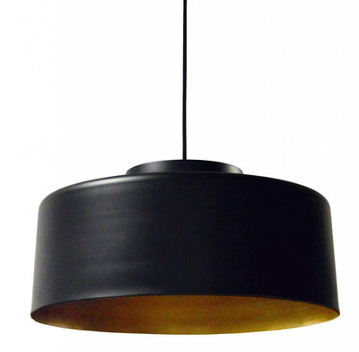 Dainolite Kup 1 Light Metal Pendant Black/Gold Finish Lamp|Luminaire suspendu Kup de Dainolite en métal, avec fini noir et doré et 1 ampoule