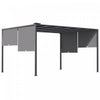 Outsunny 10'x13' Outdoor Pergola W/ LED Lights, Retractable Roof, Grey|Outsunny Pergola Exterieure 10'x13', Lumieres LED, Toit Retractable, Gris