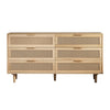 59" Mila Modern 6 Drawer Rattan Storage Cabinet with Engineered Wood Frame- Natural | Meuble de rangement moderne Mila a 6 tiroirs en rotin avec structure en bois manufacture - couleur naturelle