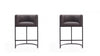 Cosmopolitan Mid-Century Modern Metal Upholstered Counter Stool in Graphite - Set of 2 Bar Stool | Tabouret de comptoir moderne du milieu du siecle en metal et tissu, coloris graphite, lot de 2