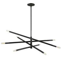 Dainolite Wand 8 Light Chandelier Large Matte Black Lamp