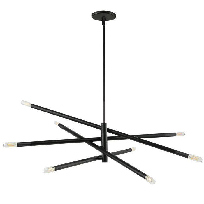 Dainolite Wand 8 Light Chandelier Large Matte Black Lamp