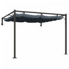 Outsunny 10' X 10' Wall Mounted Metal Pergola With Retractable Roof|Outsunny Pergola Metallique Murale 10' X 10' Avec Toit Retractable