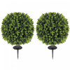 HOMCOM 2 PCs Artificial Eucalyptus Topiary Ball with Ground Stakes