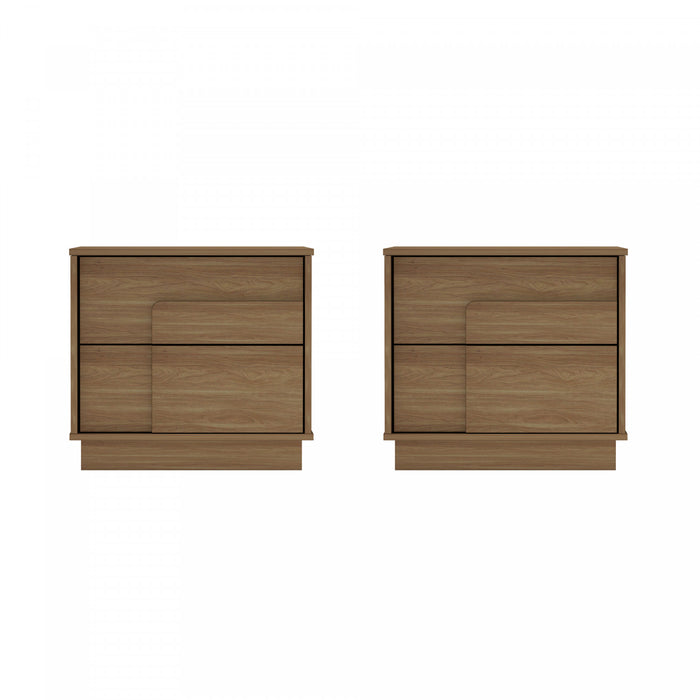 Horizon Modern 22\" Nightstand in Maple (2-Drawer) - Set of 2
