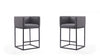 Embassy Mid-Century Modern Metal Upholstered Counter Stool in Gray - Set of 2 | Tabouret de comptoir Embassy style milieu du siecle en metal et tissu gris - Lot de 2