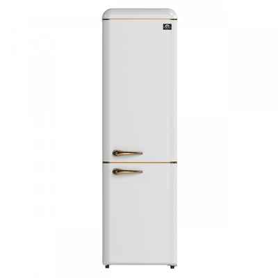 Forno Storico 22 Inch Retro Bottom Freezer Fridge in white, 9 cu.ft. - FFFFD1745-22WHT | Refrigerateur Storico de 22 po de style retro avec congelateur inferieur, blanc, 9 pi³ – FFFFD1745-22WHT